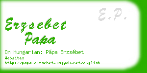 erzsebet papa business card