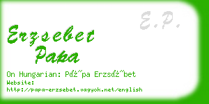 erzsebet papa business card